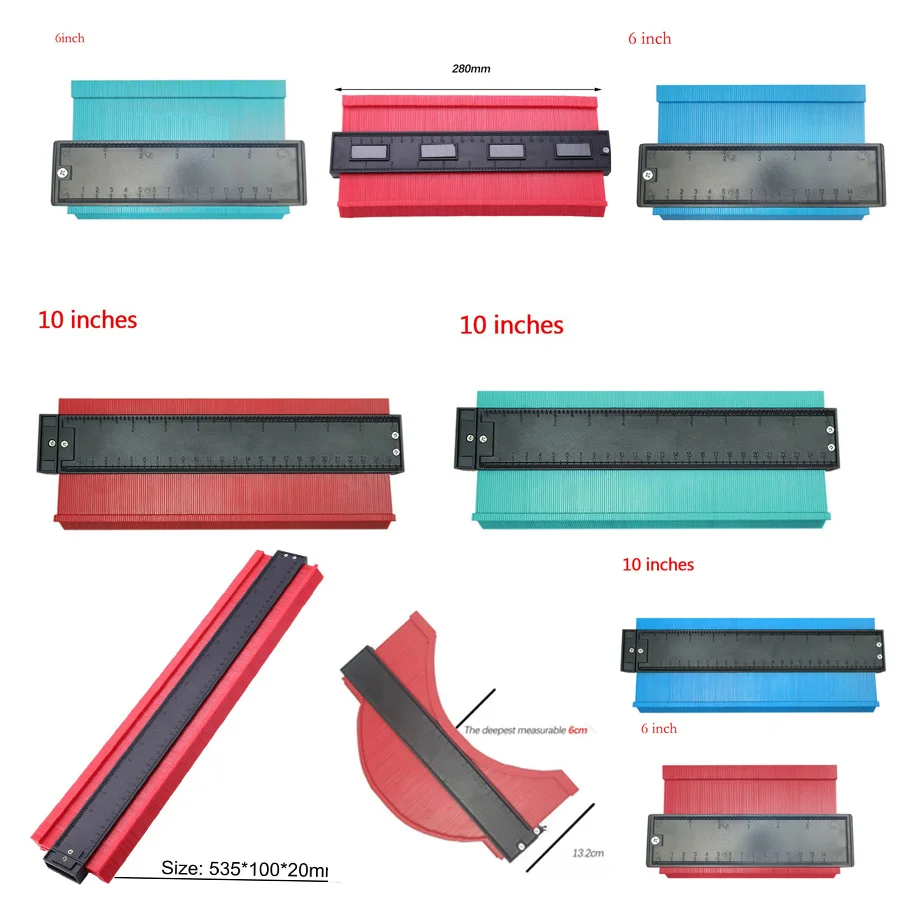 5 Inch Plastic Profile Copy Contour Gauge Standard Pipe Tile Laminate Tool NIGH