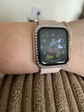 Funda de diamante + Protector de pantalla de vidrio templado para Apple Watch, cubierta de parachoques para iWatch SE Series 6 5 4 3, 38mm, 42mm, 40mm, 44mm
