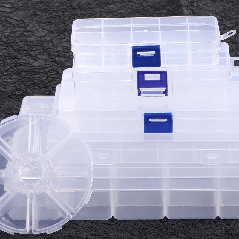 Plastic Organizer Container Storage Box Adjustable Divider Removable Grid for Jewelry Beads Earring Container Small Accessories jewelry storage box
