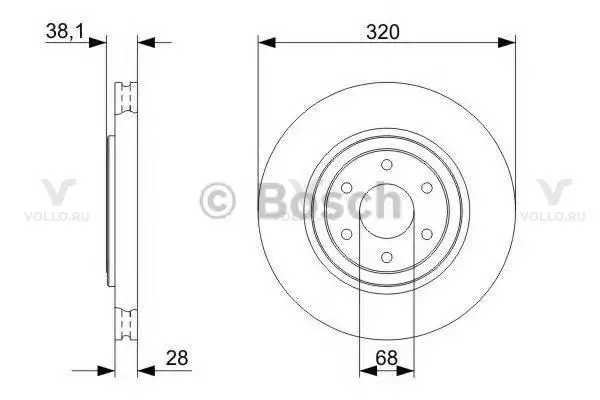0986479357 BOSCH ТОРМОЗНОЙ ДИСК ПЕРЕДНИЙ