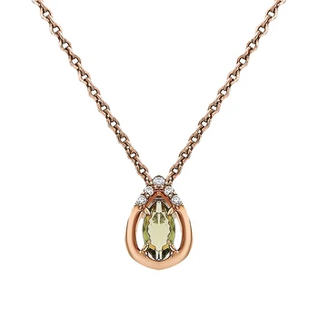 

Silver Pendant with cubic zirconia and tourmaline imitation sunlight sample 925