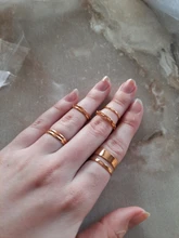 17KM-Conjunto de anillos de cadena de ancho de oro Punk para mujer y niña, sortijas finas irregulares para dedo, regalo, joyería para fiesta 2021