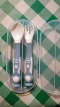 Juego de utensilios para niños pequeños, cuchara y tenedor para bebé, juego de cubiertos de entrenamiento de alimentación con caja para uso en interiores y exteriores