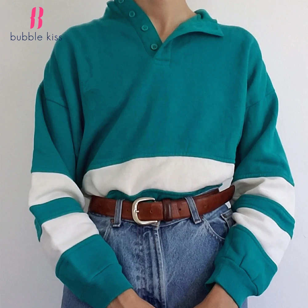 

2020 Women Sweatshirts Autumn Winter Colorblock Long Sleeve Loose Hoodies 2020 Oversize Ladies Pullovers Sweatshirt Hip Hop Tops
