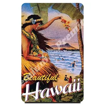 

Hawaii souvenir magnet vintage poster