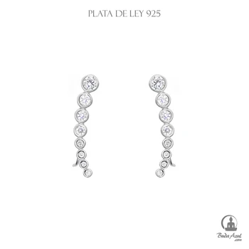 

Pendientes Plata de Ley 925 CIRCULOS CON PIEDRAS Joyería Silver C420