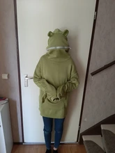 Sudadera con capucha Harajuku para mujer, jersey de ranas con capucha de invierno, sudaderas informales con bordado, Top suelto, decoración de muñecas