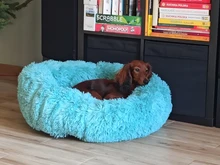 Cama de perro caliente de lana ronda perro perrera casa larga felpa invierno mascotas camas para perros medianos grandes perros gatos cojín del sofá suave esteras