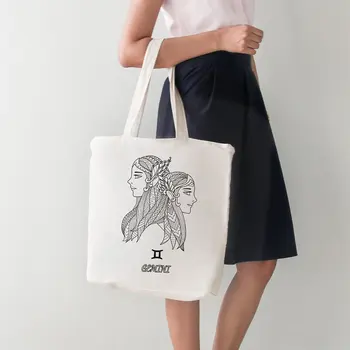 

Angemiel Bag Gemini Woman Women Big Shopping Beach Tote Bag