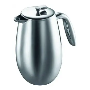 

Coffee Pot French Press double walled Bodum Columbia, 1L, 1308-57, Color Matte Chrome, stainless steel