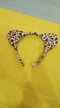 Diadema con orejas de gato para mujer, diadema de leopardo y Tigre de felpa, a la moda, fiesta de Cosplay, E06F