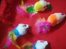 10 unids/lote suave de lana falsa gatito gato juguete del ratón colorido divertido juguetes para gatos gatito juguete interactivo para gatos ratón