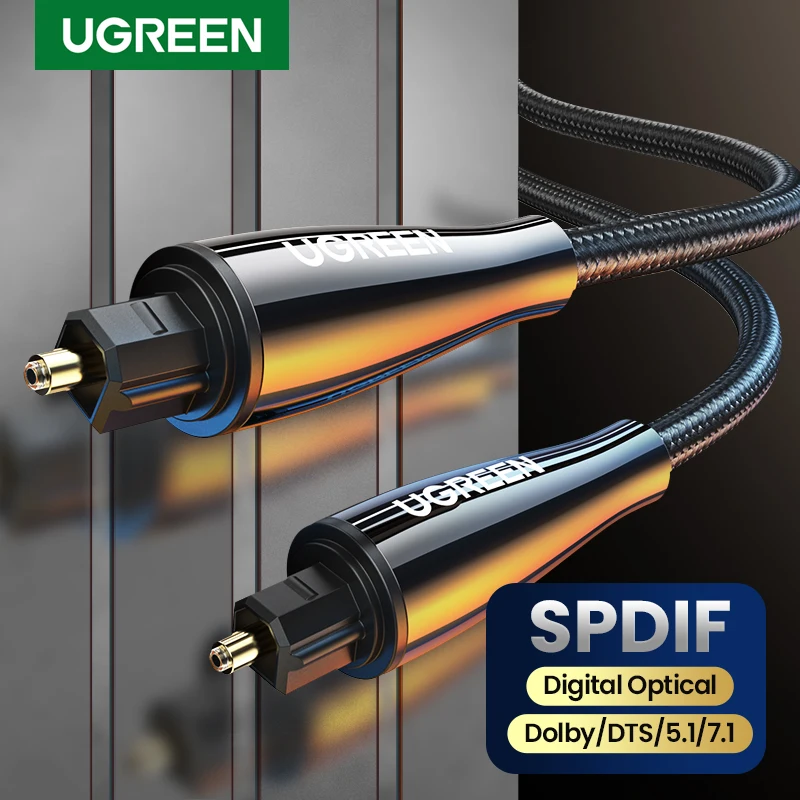 Ugreen цифровой оптический аудио кабель типа toslink позолоченный 1 м 2 м 3 м spdif коаксиальный кабель для blu ray cd dvd плеер xbox 360 ps3 av tv