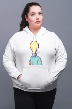 

Angemiel Wear Bulb-Head White Women 'S Hooded Sweatshirt