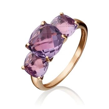 

Gold ring with amethyst, brand PLATINA, item No. 01-5392-00-203-1110-46, fashion jewelry, women's ring