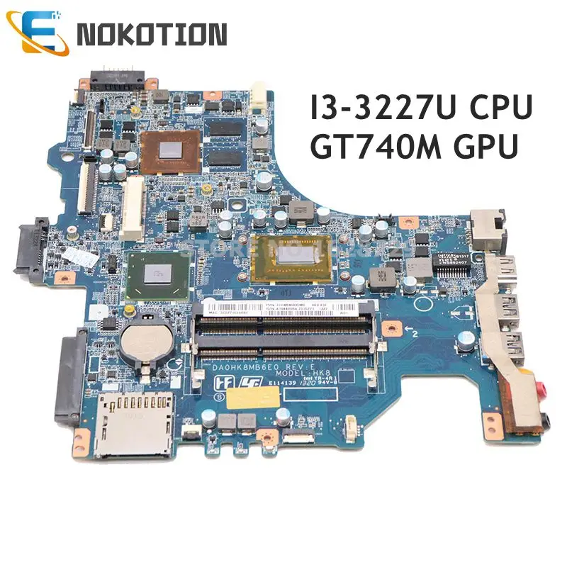 New  NOKOTION For SONY Vaio SVF14 SVF142 SVF142C29M Laptop motherboard GT740M GPU SR0XF I3-3227U CPU DDR