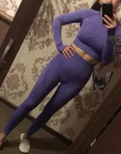 Gym Clothing Tracksuit Shirts Active-Wear Fitness Leggings Yoga-Set Seamless Long-Sleeve