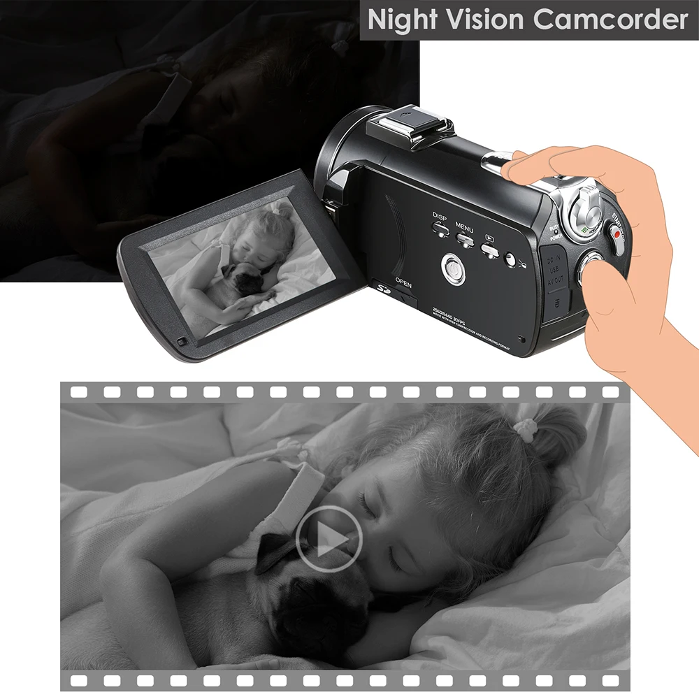 Videocamera videocamera 4K videocamera professionale Ordro AC3 IR Night  Vision registratore digitale Vlog Filmadora per riprese su YouTube -  AliExpress