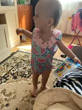 Bañadores para niñas pequeñas, traje de Bikini con dibujo de frutas, volantes, ropa de playa, traje de baño de una pieza con flores