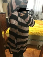 Long Sweater Pullover Jumpers Punk Knittop Gothic Striped Spring Cool Thin Male Man Slit