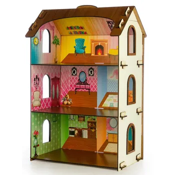

Dolls Home Toys house DIY Painting Construction Board Education Toy Children Gifts doll accessory block part puzzle 278-101