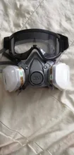 Máscara de Gas 8 en 1 con gafas de seguridad, respirador de Gas de media cara para pintura, pulverización, pulido, seguridad en el trabajo, 6200