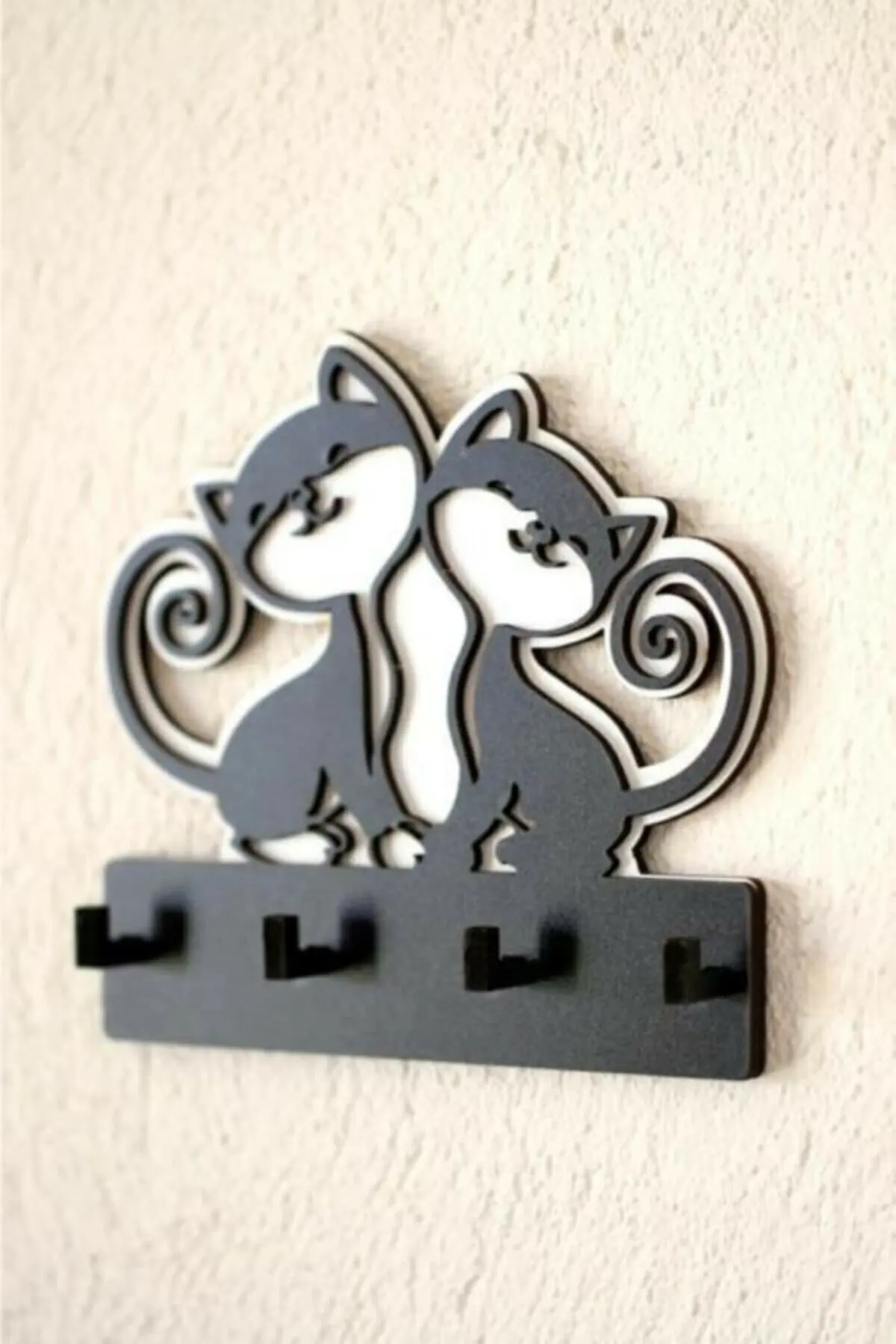 

Decorative Cute Cats Key Hanger Wooden Key Chain Decor key Decorative Cute Cats Key Hanger Wooden Key Chain Decor 15x13,5 cm