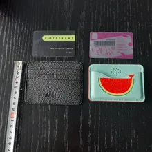 Cartera minimalista delgada de cuero PU, tarjetero pequeño de piel sintética, Tarjetero con ranura múltiple, Color caramelo