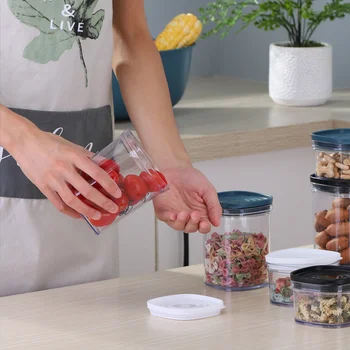 

Container box house kitchen airtight food storage containers with lid clear plastic containers for flour cereal sugar food jars