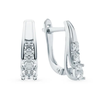 

Silver earrings with cubic zirconia sunlight sample 925 test