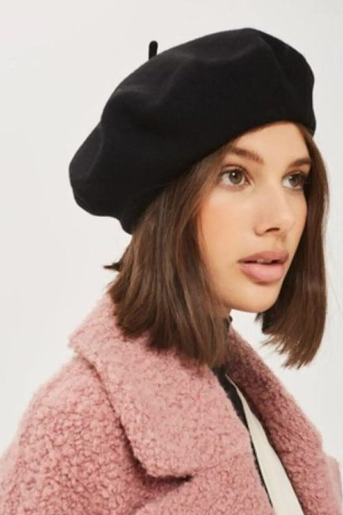 Women Black French Painter Beanie Hat 