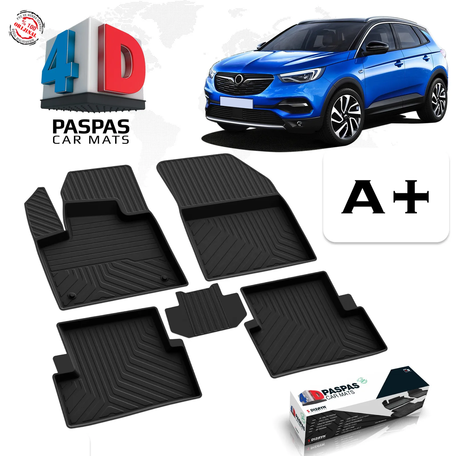 For Opel Grandland X Brand Car Rubber Mat Slipresistant Outsole Indoor