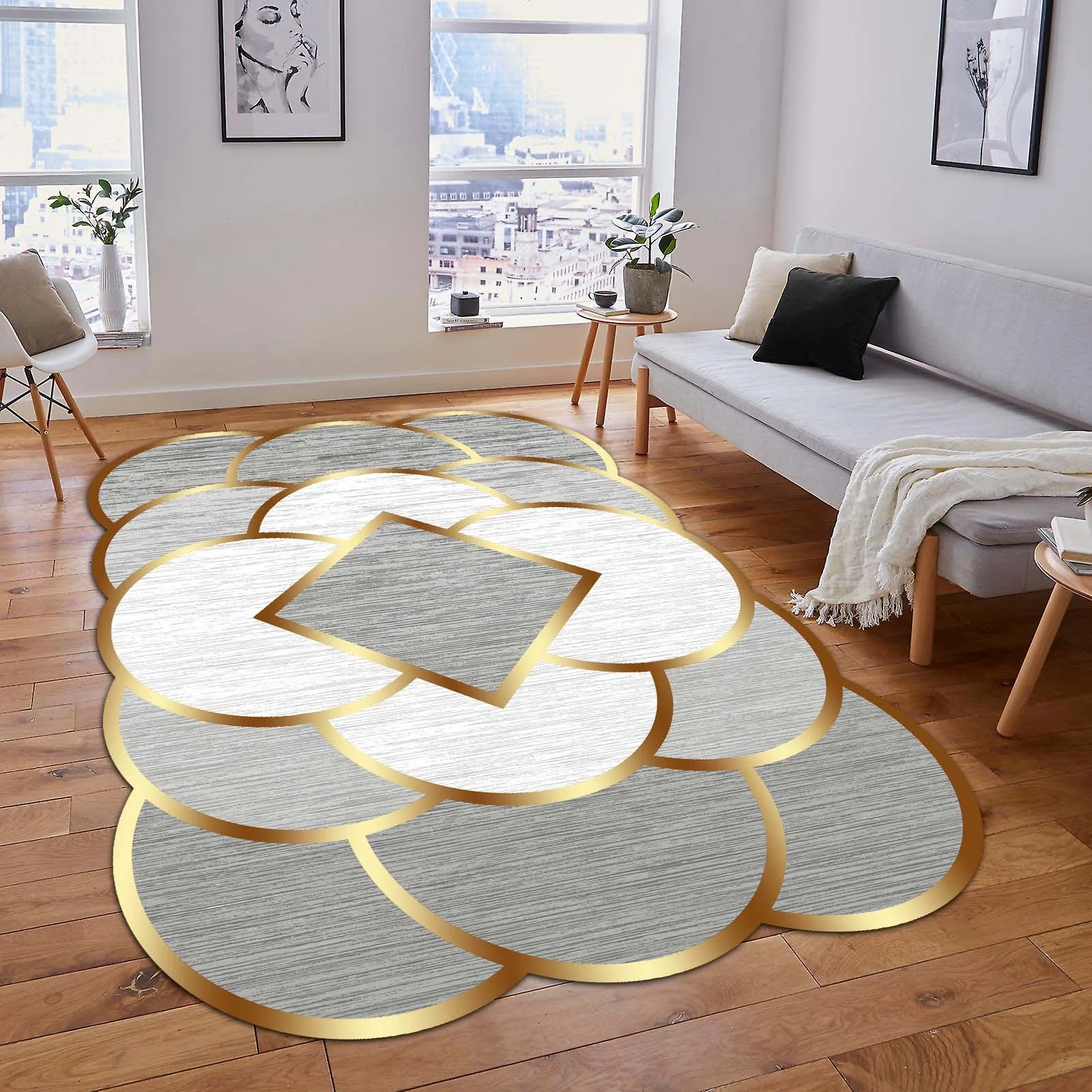 MS1000 Decorative Carpet Non-Slip Base Rug Fabric Kitchen Livingroom Accessory M 