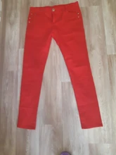 Pantalones de lápiz elásticos de Otoño de color caramelo de cintura media con cremallera ajuste delgado de Jean femenino 2018 de moda Pantalones largos