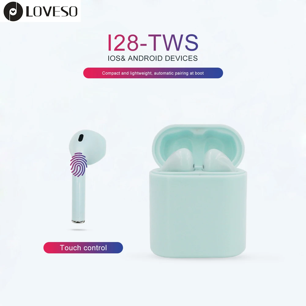 

LOVESO i28 tws Mini Bluetooth Earphone Wireless Sport Touch Control Headset With Mic Ture Wireless Headphones For Xiaomi IOS