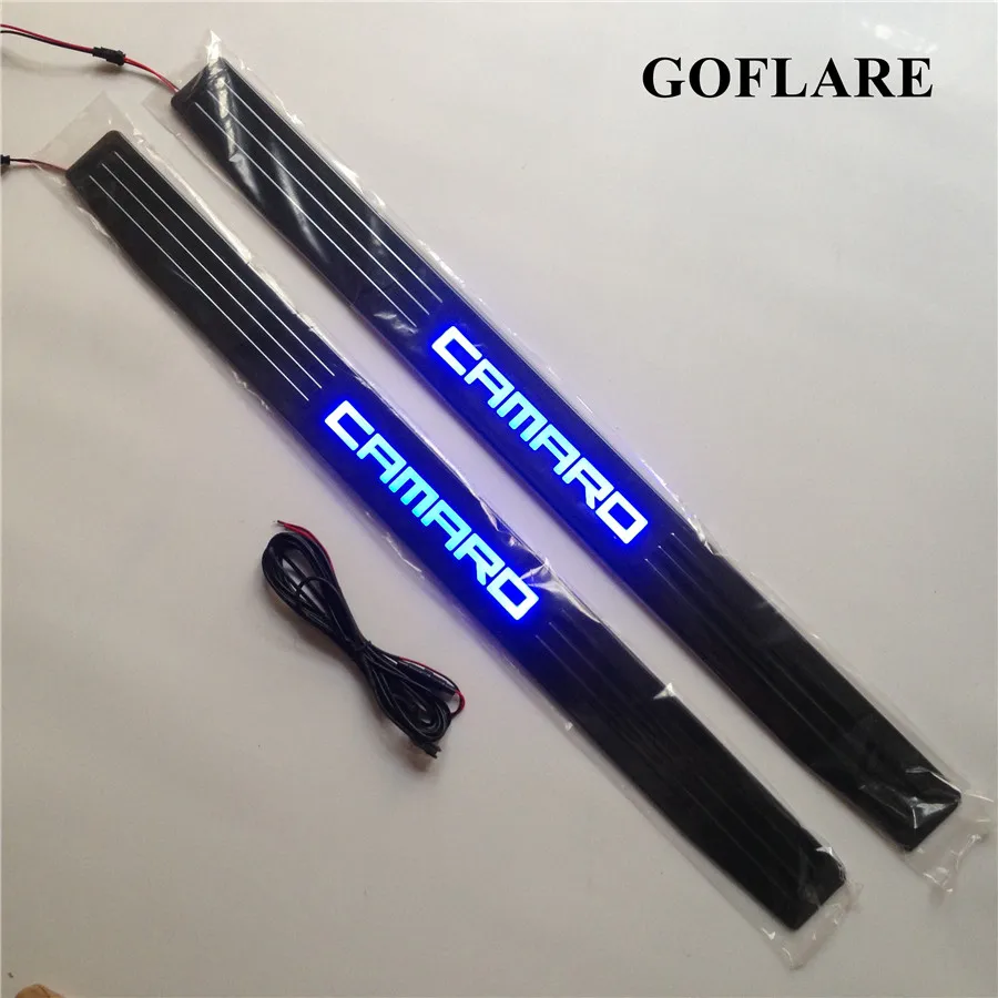blue light 4 piece Автомобильный Стайлинг для Chevy Chevrolet Camaro LS аксессуары 2010 Светодиодные Автомобильные пороги с подсветкой пороги - Цвет: blue light 4 piece