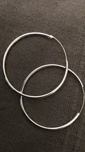 DOTEFFIL de Plata de Ley 925 Plata Lisa 50mm pendientes de aro grandes para las mujeres boda joyería para fiesta de compromiso