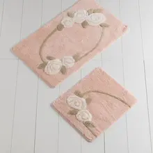 Коврики для ванной нескользящие Противоскользящие коврики противоскользящие Rosalind лосось 2'Li набор 60X100 см-50X60 см