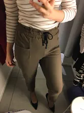 Womens Pants Trousers Harem Woolen Black High-Waist Winter Plus-Size Warm LYZCR Ankle-Length