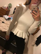 Pullover Sweater Leisure Jumper Long-Sleeve Elegant Winter Women's Simple White Ladies