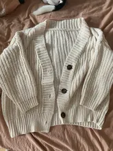 Suéter tejido para Otoño e Invierno para mujer, cárdigan informal de manga larga con botones, ropa cálida, 2021