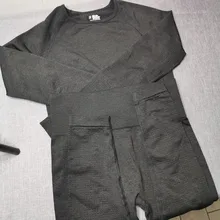 Gym Clothing Leggings Sportswear Crop-Top Yoga-Set Fitness Long-Sleeve Seamless Workout