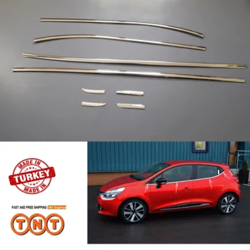 

1 Set 8 Pcs Window Trim Cover Chrome Best Quality Stainless Steel for Renault Clio IV 4 2012-2019 Hatchback 5 Door