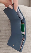 Monederos de cuero genuino para mujer, carteras de piel de vaca, monedero pequeño Rfid, tarjetero, Mini bolsa de dinero, bolso de mano portátil, novedad