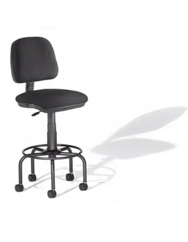 

STOOL FABRIC FIREPROOF WITH BACKREST AND WHEELS ROCADA COLOR BLACK RD-980