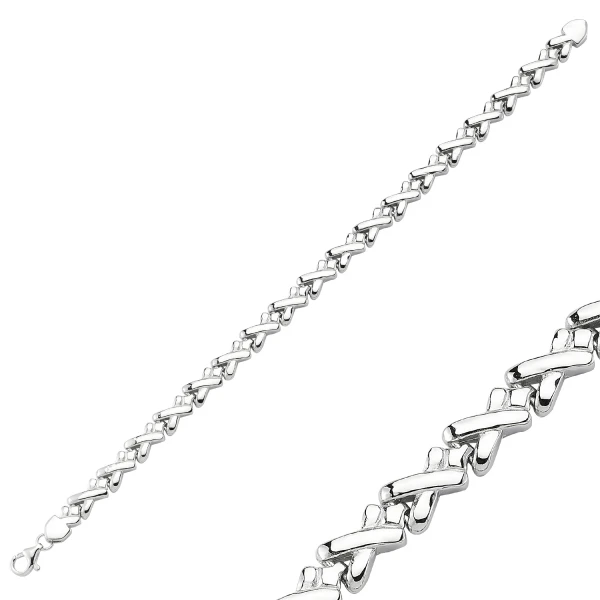 Простой мужской браслет из серебра 925 пробы