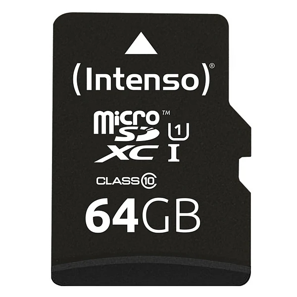 Карта памяти Micro SD с адаптером INTENSO 34234 UHS-I XC Premium Black