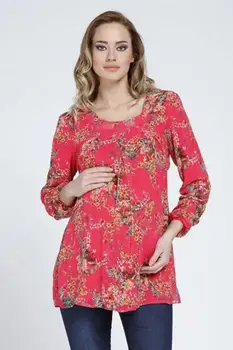

8128-PİLELİ MINI FLOWER PREGNANT ŞİFON TUNIC