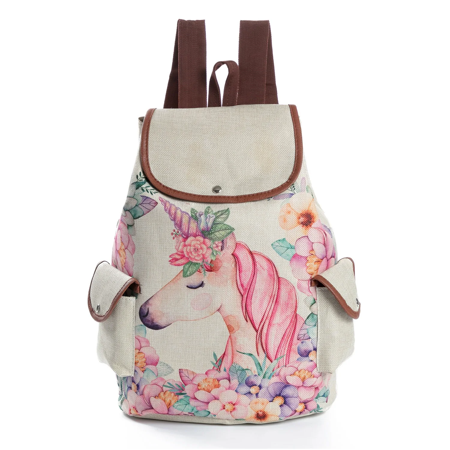 Miyahouse Women Feather Unicorn Design Tote Bag Large Capacity Cute Cartoon Print Student Shoulder Carrying A Schoolbag Wholesal