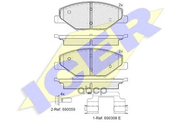 182110_колодки Дисковые Передние! Skoda Fabia 1.2, Vw Polo Rus 1.6 12 Icer 182110 Icer арт. 182110